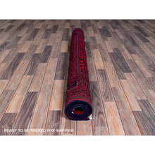 Load image into Gallery viewer, 5&#39;x6&#39;4&quot; Scarlet Red, Afghan Khamyab with Tribal Design, Pure Wool, Vegetable Dyes, Hand Knotted, Oriental Rug FWR3972