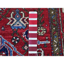 Load image into Gallery viewer, 4&#39;10&quot;x5&#39;10&quot; Navy Blue Antique Persian Heriz Smaller Rare Size Natural Wool Good Condition And Clean Hand Knotted Oriental Rug FWR397932
