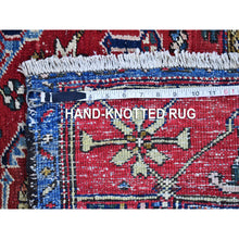 Load image into Gallery viewer, 4&#39;10&quot;x5&#39;10&quot; Navy Blue Antique Persian Heriz Smaller Rare Size Natural Wool Good Condition And Clean Hand Knotted Oriental Rug FWR397932