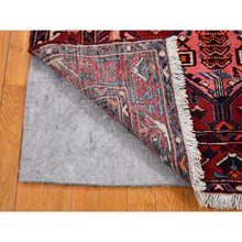 Load image into Gallery viewer, 4&#39;4&quot;x6&#39;8&quot; Red New Persian Hamadan Natural Wool Ethnic Design Hand Knotted With Vivid Colors Oriental Rug FWR398034