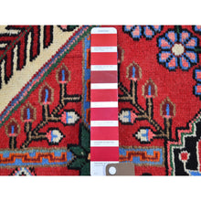 Load image into Gallery viewer, 3&#39;8&quot;x5&#39;3&quot; Red Vintage Persian Hamadan Excellent Condition Tribal Design Pure Wool Hand Knotted Oriental Rug FWR398070