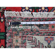 Load image into Gallery viewer, 3&#39;8&quot;x5&#39;3&quot; Red Vintage Persian Hamadan Excellent Condition Tribal Design Pure Wool Hand Knotted Oriental Rug FWR398070