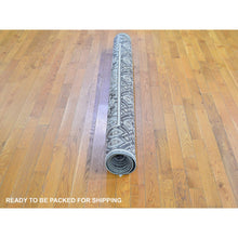 Load image into Gallery viewer, 6&#39;2&quot;x9&#39;3&quot; Brown Textured Wool And Silk Mughal Inspired Medallions Design Hand Knotted Oriental Rug FWR398112