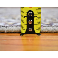 Load image into Gallery viewer, 2&#39;6&quot;x12&#39;3&quot; Brown Textured Wool And Silk Mughal Inspired Medallions Design Runner Hand Knotted Oriental Rug FWR398142