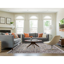 Load image into Gallery viewer, 8&#39;1&quot;x10&#39; Textured Wool And Silk Mughal Inspired Medallions Design Hand Knotted Brown Oriental Rug FWR398178