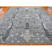 Load image into Gallery viewer, 12&#39;x15&#39;1&quot; Oversized Gray Wool And Pure Silk Jewellery Design Hand Knotted Oriental Rug FWR398184