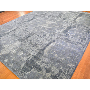 12'x15'1" Oversized Gray Wool And Pure Silk Jewellery Design Hand Knotted Oriental Rug FWR398184