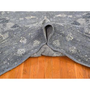 12'x15'1" Oversized Gray Wool And Pure Silk Jewellery Design Hand Knotted Oriental Rug FWR398184