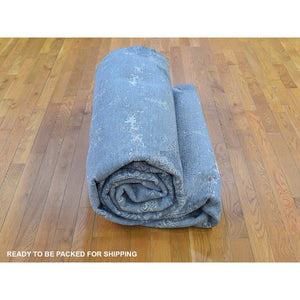 12'x15'1" Oversized Gray Wool And Pure Silk Jewellery Design Hand Knotted Oriental Rug FWR398184