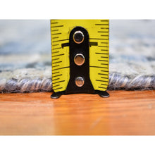 Load image into Gallery viewer, 10&#39;x10&#39; Blue Pure Silk And Textured Wool Square Zigzag With Graph Design Hand Knotted Oriental Rug FWR398400