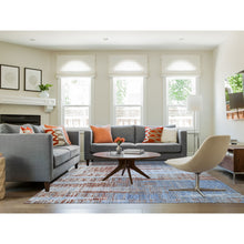 Load image into Gallery viewer, 9&#39;x12&#39;2&quot; Red Hi-low Pile Abstract Design Denser Weave Wool And Silk Hand Knotted Oriental Rug FWR398496