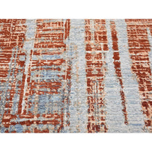 Load image into Gallery viewer, 9&#39;x12&#39;2&quot; Red Hi-low Pile Abstract Design Denser Weave Wool And Silk Hand Knotted Oriental Rug FWR398496