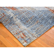 Load image into Gallery viewer, 9&#39;x12&#39;2&quot; Red Hi-low Pile Abstract Design Denser Weave Wool And Silk Hand Knotted Oriental Rug FWR398496