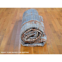 Load image into Gallery viewer, 9&#39;x12&#39;2&quot; Red Hi-low Pile Abstract Design Denser Weave Wool And Silk Hand Knotted Oriental Rug FWR398496