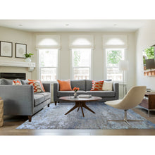 Load image into Gallery viewer, 8&#39;1&quot;x10&#39; Silver Blue Wool Persian Knot With Abstract Design Denser Weave Hand Knotted Oriental Rug FWR398508