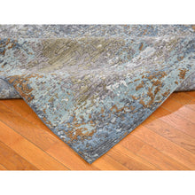 Load image into Gallery viewer, 8&#39;1&quot;x10&#39; Silver Blue Wool Persian Knot With Abstract Design Denser Weave Hand Knotted Oriental Rug FWR398508