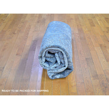Load image into Gallery viewer, 8&#39;1&quot;x10&#39; Silver Blue Wool Persian Knot With Abstract Design Denser Weave Hand Knotted Oriental Rug FWR398508