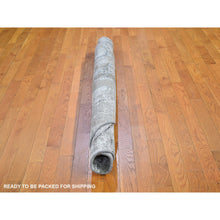 Load image into Gallery viewer, 6&#39;x6&#39; Wool Denser Weave Taupe Persian Knot With Abstract Design Hand Knotted Round Oriental Rug FWR398604