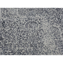 Load image into Gallery viewer, 7&#39;10&quot;x9&#39;9&quot; Gray Fine Jacquard Hand Loomed Erased Design Wool And Silk Oriental Rug FWR398628