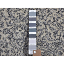 Load image into Gallery viewer, 7&#39;10&quot;x9&#39;9&quot; Gray Fine Jacquard Hand Loomed Erased Design Wool And Silk Oriental Rug FWR398628