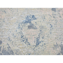 Load image into Gallery viewer, 10&#39;x14&#39;3&quot; Ivory Large Elements With Pastels Modern Silk With Textured Wool Hand Knotted Oriental Rug FWR398658