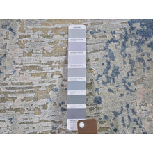 Load image into Gallery viewer, 10&#39;x14&#39;3&quot; Ivory Large Elements With Pastels Modern Silk With Textured Wool Hand Knotted Oriental Rug FWR398658