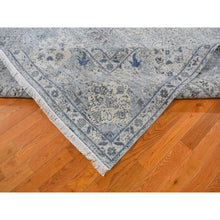 Load image into Gallery viewer, 9&#39;10&quot;x14&#39;2&quot; Blue Distressed Oushak Pure Silk With Textured Wool Hand Knotted Oriental Rug FWR398676