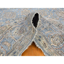 Load image into Gallery viewer, 9&#39;x12&#39; Blue Wool And Silk Abrash Denser Weave Vegetable Dyes All Over Heriz Design Hand Knotted Oriental Rug FWR398868