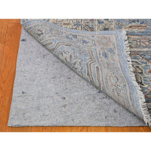 Load image into Gallery viewer, 9&#39;x12&#39; Blue Wool And Silk Abrash Denser Weave Vegetable Dyes All Over Heriz Design Hand Knotted Oriental Rug FWR398868