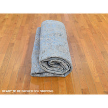 Load image into Gallery viewer, 9&#39;x12&#39; Blue Wool And Silk Abrash Denser Weave Vegetable Dyes All Over Heriz Design Hand Knotted Oriental Rug FWR398868