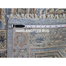 Load image into Gallery viewer, 9&#39;x12&#39; Blue Wool And Silk Abrash Denser Weave Vegetable Dyes All Over Heriz Design Hand Knotted Oriental Rug FWR398868