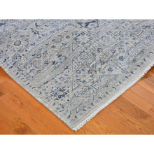 Load image into Gallery viewer, 12&#39;x15&#39;2&quot; Pure Silk With Textured Wool Blue-gray Mamluk Design Hand Knotted Oriental Rug FWR398880