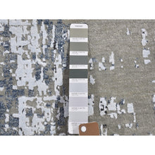 Load image into Gallery viewer, 2&#39;6&quot;x12&#39; Wool Persian Knot Runner Abstract Design Denser Weave Silver Hand Knotted Oriental Rug FWR399018