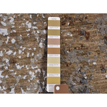 Load image into Gallery viewer, 2&#39;6&quot;x10&#39; Brown Abstract Design Wool And Silk Hi-low Pile Denser Weave Hand Knotted Runner Oriental Rug FWR399024