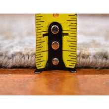 Load image into Gallery viewer, 2&#39;6&quot;x10&#39; Brown Abstract Design Wool And Silk Hi-low Pile Denser Weave Hand Knotted Runner Oriental Rug FWR399024