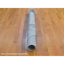 Load image into Gallery viewer, 6&#39;x6&#39; Wool Persian Knot Round Abstract Design Denser Weave Light Gray Hand Knotted Oriental Rug FWR399078