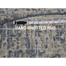 Load image into Gallery viewer, 6&#39;x6&#39; Wool Persian Knot Round Abstract Design Denser Weave Light Gray Hand Knotted Oriental Rug FWR399078