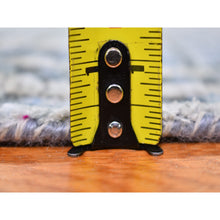 Load image into Gallery viewer, 6&#39;1&quot;x6&#39;1&quot; Blue Pure Silk And Textured Wool Zigzag With Graph Design Hand Knotted Round Oriental Rug FWR399084