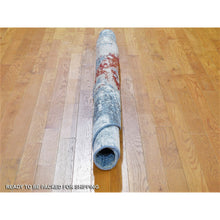 Load image into Gallery viewer, 6&#39;x6&#39; Denser Weave Charcoal Gray Round Abstract Design Wool And Silk Hand Knotted Oriental Rug FWR399096