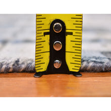 Load image into Gallery viewer, 4&#39;x12&#39;4&quot; Zigzag With Graph Design Blue Pure Silk And Textured Wool Wide Runner Hand Knotted Oriental Rug FWR399108