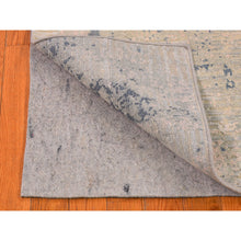 Load image into Gallery viewer, 2&#39;x3&#39;4&quot; Ivory Large Elements With Pastels Modern Silk With Textured Wool Hand Knotted Oriental Rug FWR399120