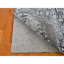 Load image into Gallery viewer, 2&#39;6&quot;x12&#39; Gray Persian Knot With Abstract Design Wool Denser Weave Hand Knotted Runner Oriental Rug FWR399162