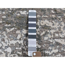 Load image into Gallery viewer, 4&#39;x6&#39; Blue Abstract Design Wool And Silk Hi-low Pile Denser Weave Hand Knotted Oriental Rug FWR399168