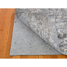Load image into Gallery viewer, 4&#39;x6&#39; Blue Abstract Design Wool And Silk Hi-low Pile Denser Weave Hand Knotted Oriental Rug FWR399168