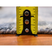 Load image into Gallery viewer, 2&#39;7&quot;x8&#39;2&quot; Blue Pure Silk And Textured Wool Zigzag With Graph Design Hand Knotted Runner Oriental Rug FWR399210