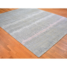 Load image into Gallery viewer, 8&#39;x10&#39;3&quot; Hand Knotted Cardiac Design With Pastel Colors Textured Wool And Pure Silk Oriental Rug FWR399258