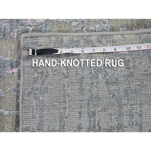 8'x10'3" Hand Knotted Cardiac Design With Pastel Colors Textured Wool And Pure Silk Oriental Rug FWR399258