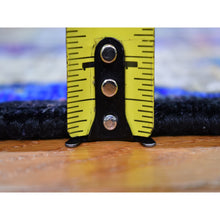 Load image into Gallery viewer, 4&#39;1&quot;x12&#39;3&quot; Sari Silk With Textured Wool Mamluk Design Colorful Hand Knotted Runner Oriental Rug FWR399264