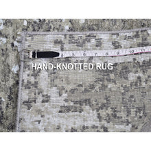 Load image into Gallery viewer, 2&#39;6&quot;x12&#39; Wool Denser Weave Gray Persian Knot With Abstract Design Hand Knotted Oriental Rug FWR399288