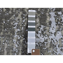 Load image into Gallery viewer, 2&#39;5&quot;x10&#39;3&quot; Denser Weave Persian Knot With Abstract Design Wool Gray Hand Knotted Runner Oriental Rug FWR399318